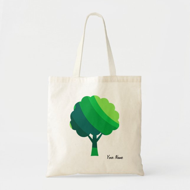 Tote Bag Motif d'arbre vert minime esthétique personnalisé (Devant)