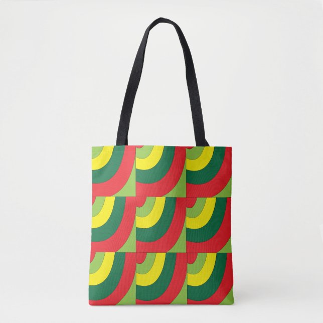 Tote Bag Motif d'arc géométrique coloré moderne (Devant)