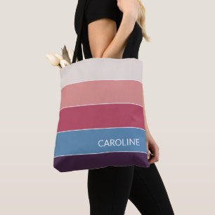 Tote Bag Motif d'art à rayures colorées personnalisées