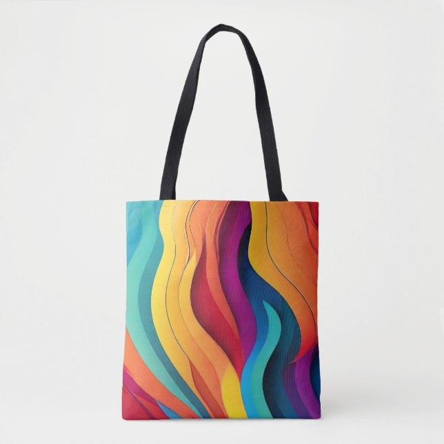 Tote Bag motif d'art des lignes Abstraites (Devant)