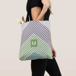 Tote Bag Motif d'art en bande diagonale personnalisé
