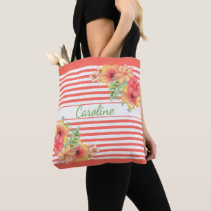 Tote Bag Motif d'art floral estival personnalisé sur mesure