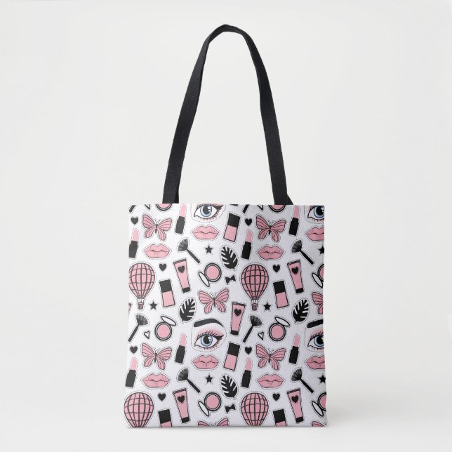 Tote Bag Motif d'autocollant de maquillage (Devant)