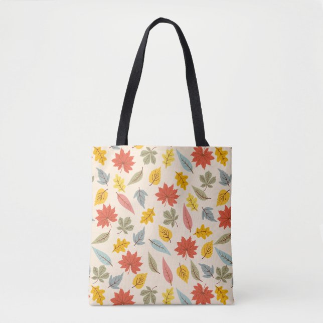 Tote Bag Motif d'automne feuille colorée (Devant)