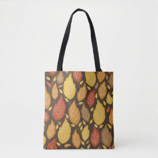 Tote Bag motif d'automne transparent avec feuille de couleu