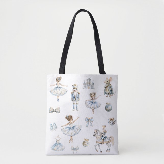 Tote Bag Motif de ballet de craquelette d'aquarelle (Devant)