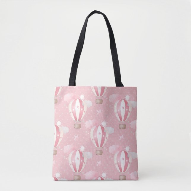 Tote Bag Motif de ballons roses (Devant)