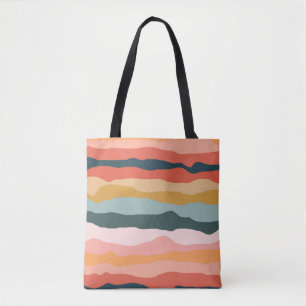 Tote Bag Motif de bande de corail terrestre coloré Abstrait