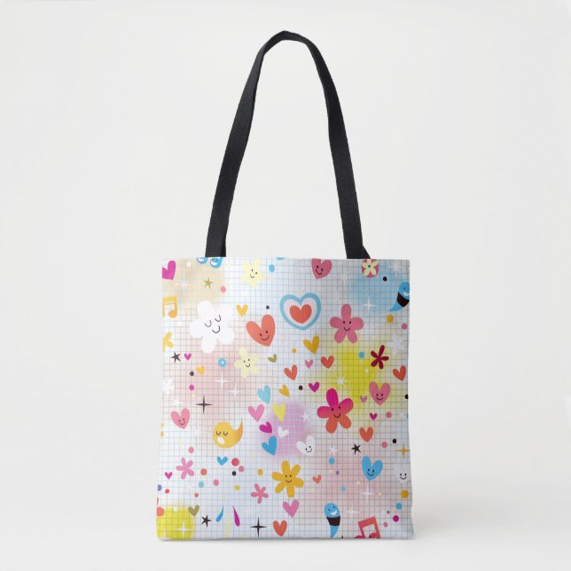 Tote Bag motif de bande dessinée d'amusement (Devant)