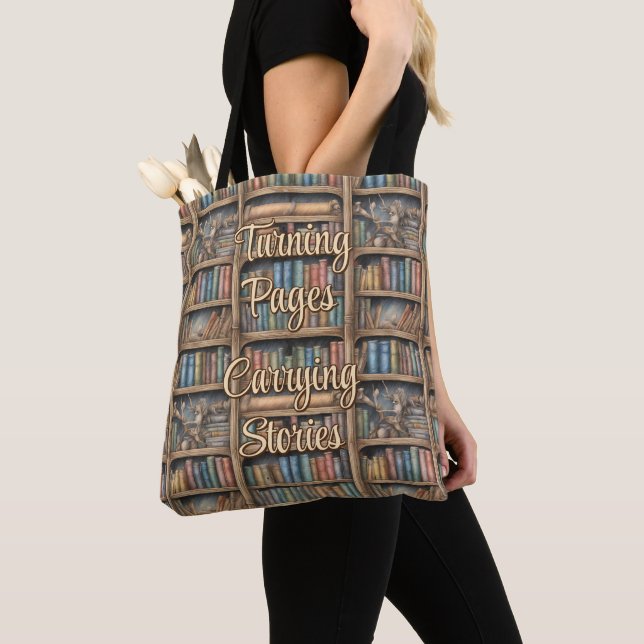 Tote Bag Motif de bibliothèque Fairytale (De près)