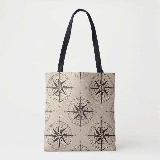 Tote Bag Motif de boussole de navigation (Devant)