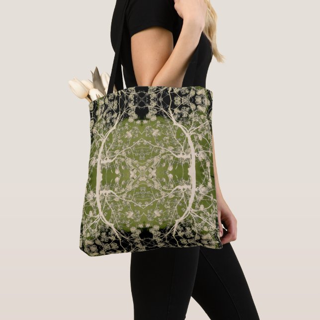 Tote Bag Motif de branches de fleurs (De près)