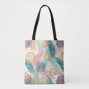 Tote Bag Motif de brosse et de point Abstrait - Accents Gol