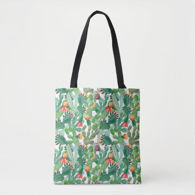 Tote Bag Motif de cactus d'aquarelle (Devant)
