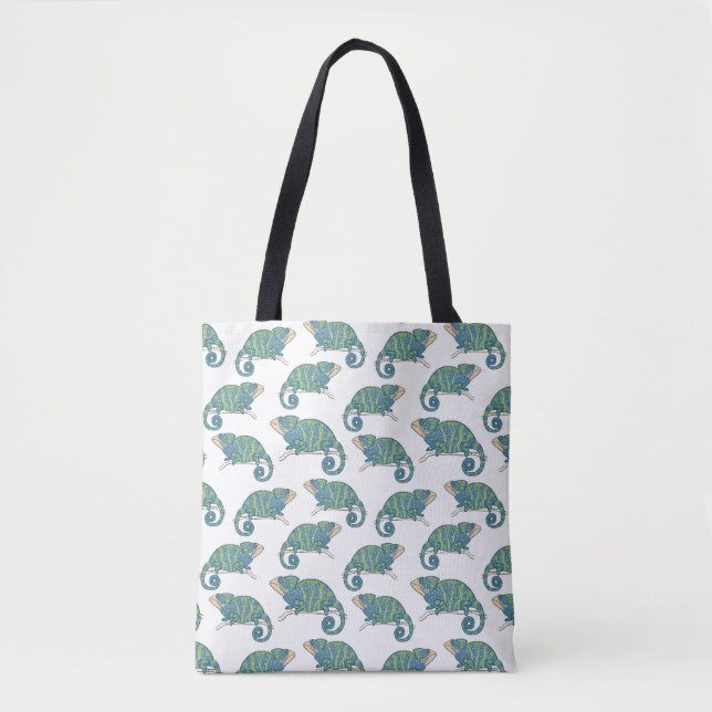 Tote Bag Motif de caméléon (Devant)