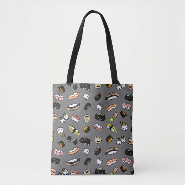 Tote Bag Motif de caractères de sushi (Devant)