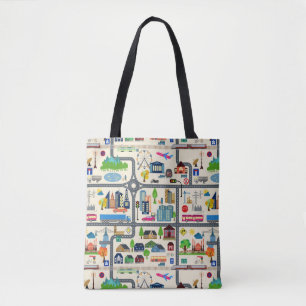Tote Bag Motif de carte de ville