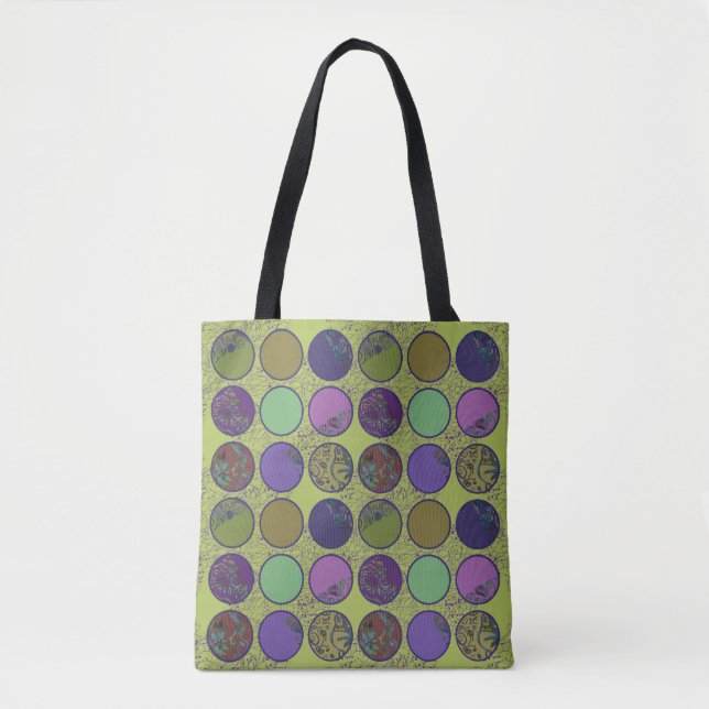Tote Bag Motif de cercle abstrait dense et global (Devant)