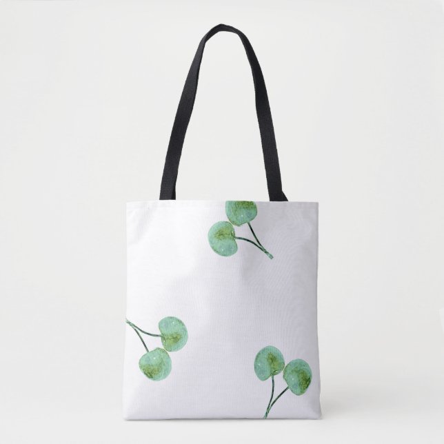Tote Bag motif de cerise verte (Devant)