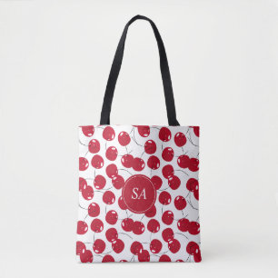Tote Bag Motif de cerisier rouge frais personnalisé