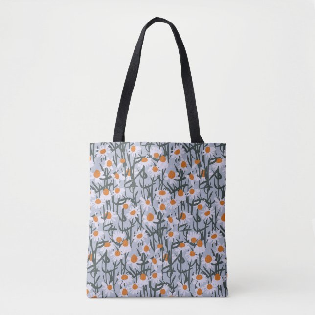 Tote Bag Motif de champ Chamomile transparent sur arrière - (Devant)