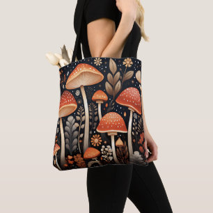 Tote Bag Motif de champignons Boho Woodland