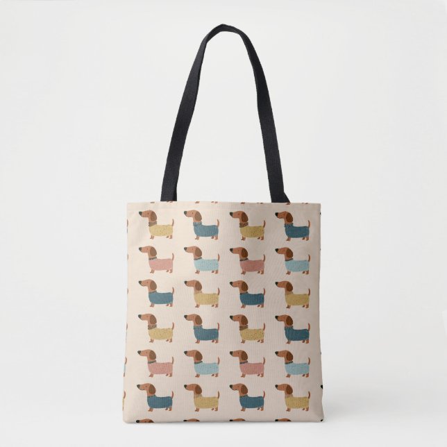 Tote Bag Motif de chandail confortable pour teckel (Devant)