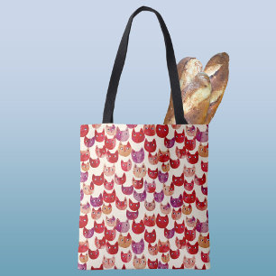 Tote Bag Motif de chat coloré amusant