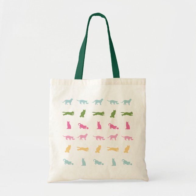 Tote Bag Motif de chat d'arc-en-ciel (Devant)