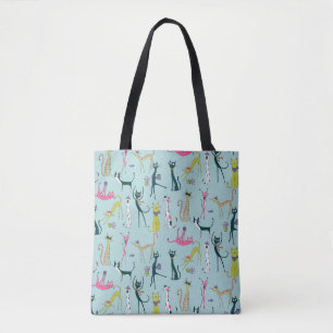 Tote Bag Motif de chats fantaisistes colorés amusants