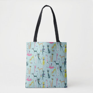 Tote Bag Motif de chats fantaisistes colorés amusants