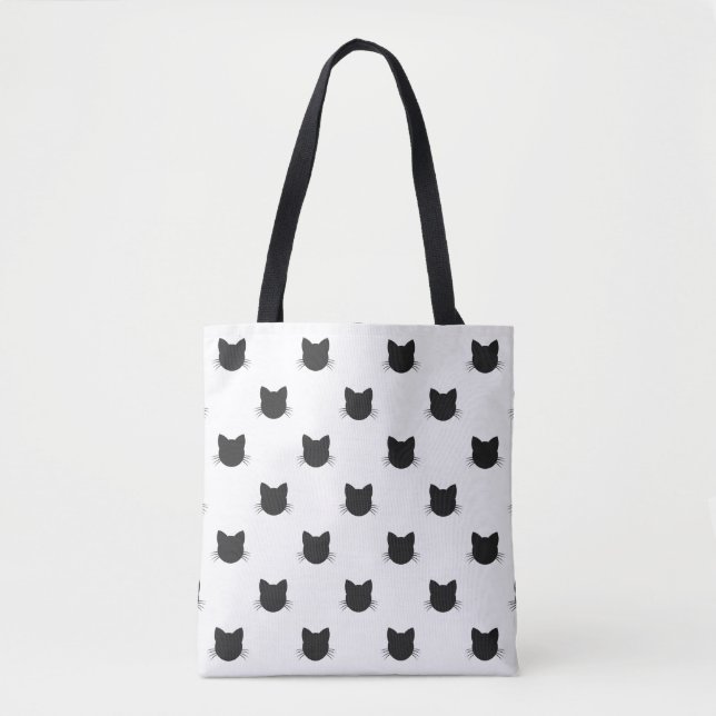 Tote Bag Motif de chats noirs (Devant)