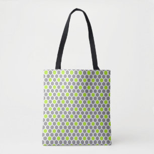 Tote Bag Motif de chaux et d'hexagone gris