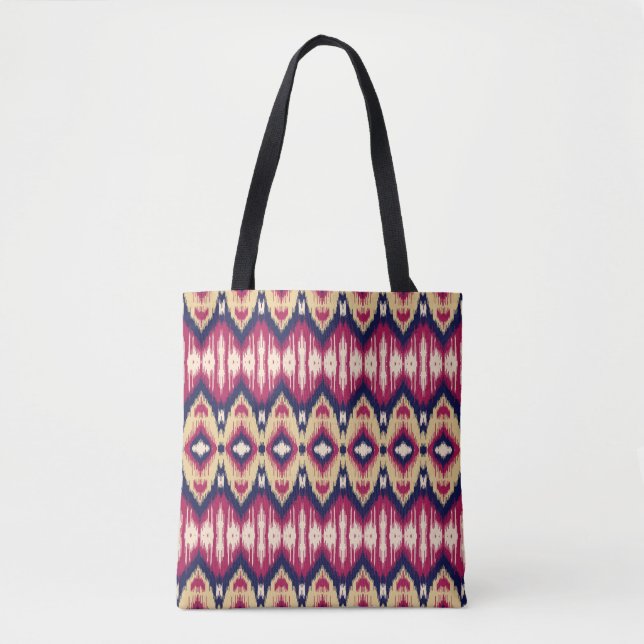 Tote Bag Motif de chevron ikat rose ethnique arrière - plan (Devant)