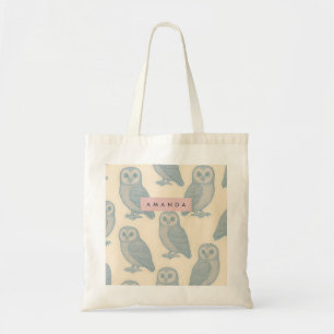 Tote Bag Motif de chouette fantaisiste personnalisé