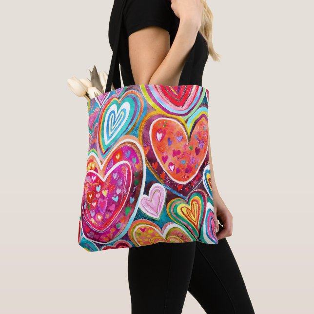 Tote Bag Motif de coeur amusant (De près)