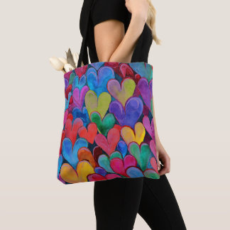 Tote Bag Motif de coeur amusant Mélange violet