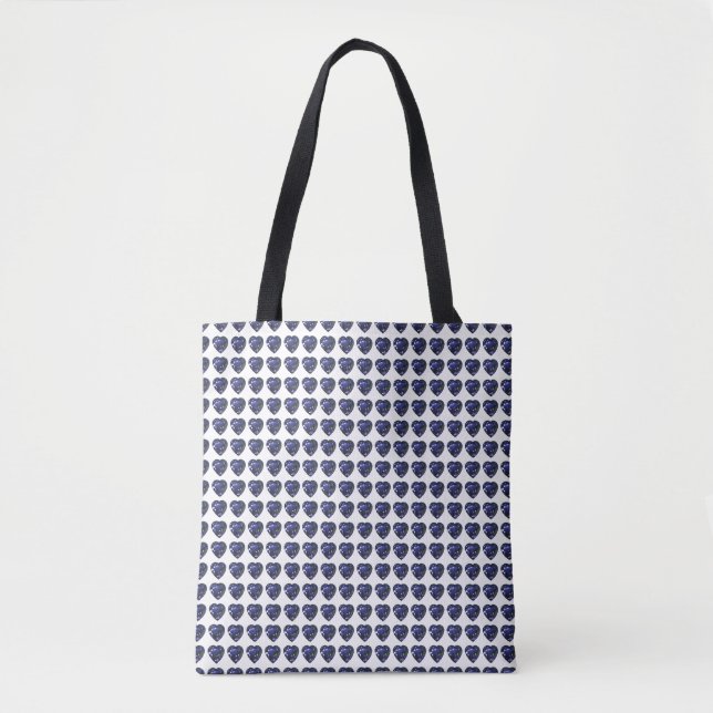 Tote Bag Motif de coeur bleu (Devant)