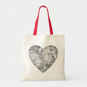 Tote Bag Motif de coeur de papillon