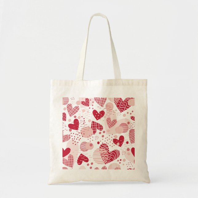 Tote Bag motif de coeurs Abstraits (Devant)