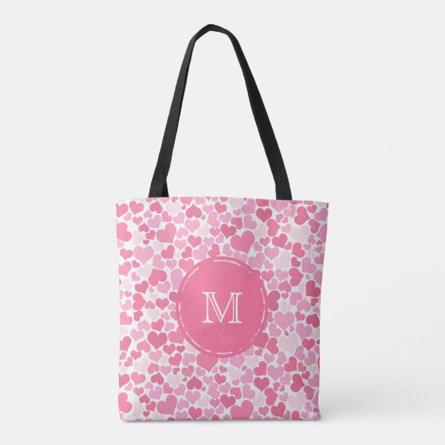 Tote Bag Motif de Coeurs roses Monogram Fourre-tout (Dos)