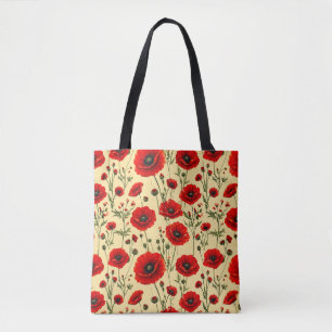 Tote Bag Motif de coquelicots rouges