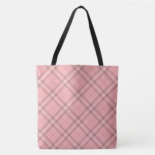 Tote Bag Motif de corail en pastel de plaid de tartan de