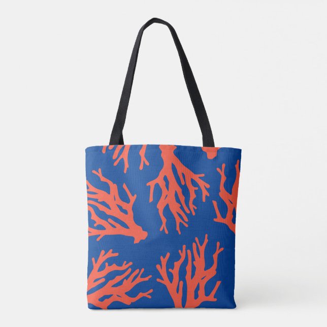 Tote Bag Motif de corail rouge élégant (Dos)
