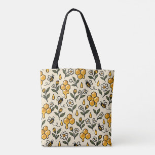 Tote Bag Motif de cottage rustique aux fleurs sauvages et a
