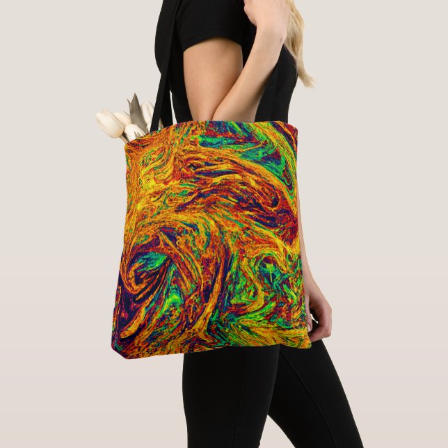Tote Bag Motif de couleur vive (De près)