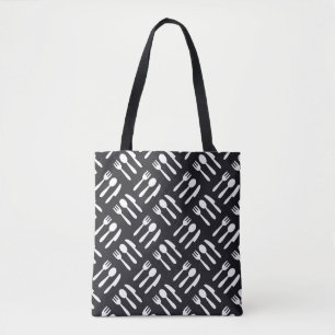 Tote Bag Motif de couteau de cuillère de fourchette
