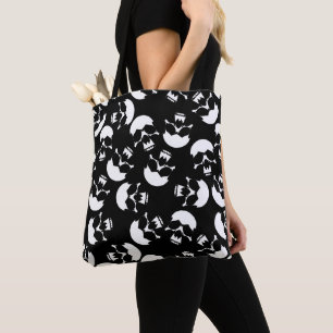 Tote Bag Motif de crâne esthétique sombre noir et blanc