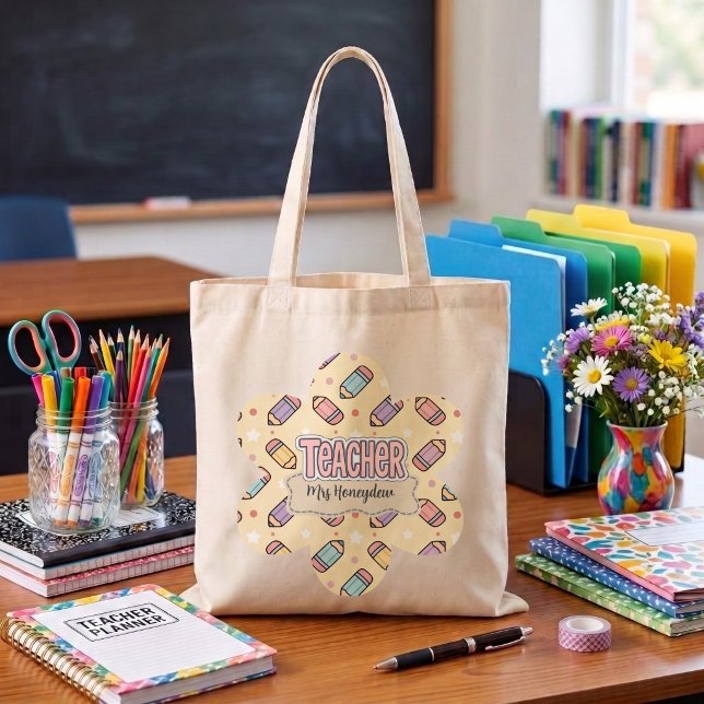 Tote Bag Motif de crayon d'appréciation de professeur migno (Créateur téléchargé)