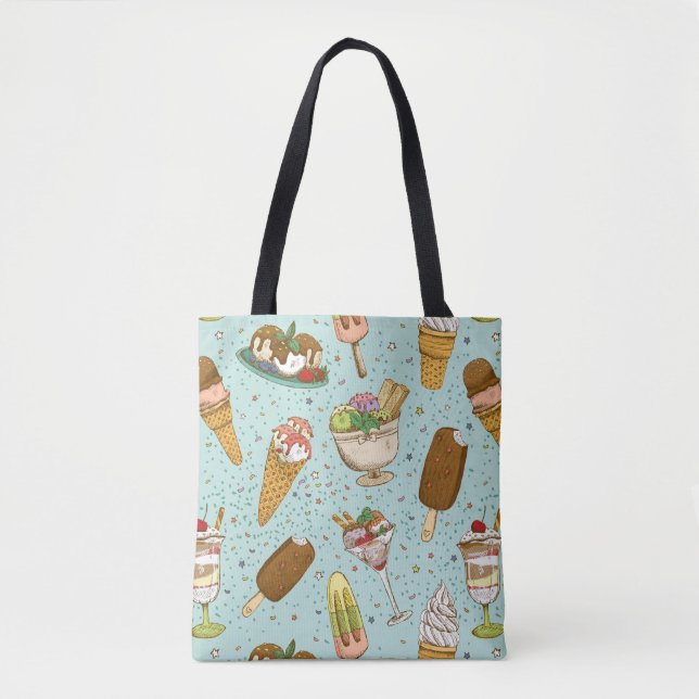Tote Bag Motif de crème glacée (Devant)